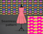 design seamless pattern, repeat textile by object or image