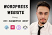 do wordpress website design using elementor pro, divi or brizy builder