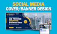 design facebook, linkedin, and twitter headers, covers, or social media banners