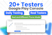 provide google play close testers, 12 or 20 testers for play store