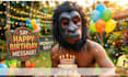 say happy birthday message by monkey boy