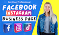 do facebook business page create and setup, instagram page