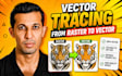 vectorize any logo or convert image to vector with manual vector tracing
