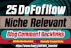 80 niche relevant blog comments SEO backlinks