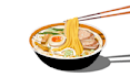 drawing noodles in vector illustration