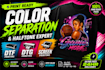 create print ready color separation and halftone for dtf and screen printing
