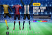 do custom soccer kit jersey 3d mockup