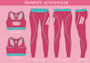 design activewear and sportswear tech pack and flat sketch