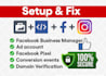 setup, fix facebook business manager pixel and conversion events