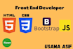 develop a HTML, CSS, bootstrap, javascript website for you