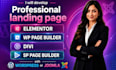 design professional landing page with elementor sp page builder and divi