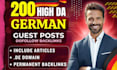 provide SEO dofollow german guest post backlinks through german link building