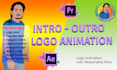 do professional youtube intro, outro, and logo animation
