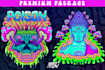 create illustration trippy psychedelic for shirt design