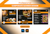 do restaurant, food banner, poster, and flyer designs for print and web