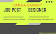 design job posts, job ads, company letterhead, and cover letters