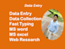 do data entry, fast typing, web research and admin support,