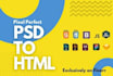 convert psd to html, figma to html, psd to bootstrap responsive website