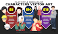 make a flat style minimalist character vector art