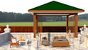3d landscape gazebo,pergola,deck,patio,firepit,seating area,garden,cabana,porch