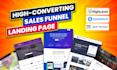 build clickfunnels, systemeio, gohighlevel sales funnels landing pages