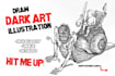 draw black and white dark horror fantasy art