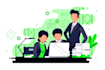 do a vector flat illustration for brand, website, app