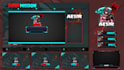design animated twitch overlay package and logo