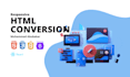 convert psd to html, xd to html, figma to html css bootstrap