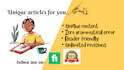 write unique articles on any topics