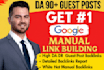 write and publish 10 guest posts on 90 da websites