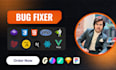 fix your  HTML,  CSS, bootstrap, reacjs, javascript, and nextjs