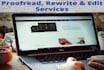 provide expert proofreading and editing services