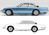 do vehicle blueprint template for car wrap outlines, line art