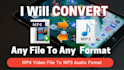 convert mp4 video file to mp3 audio file