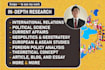 write on international relations, political science and foreign policy