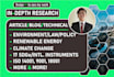 research and write environmental articles and climate change blogs