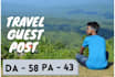 do travel guest post on da 56 websites with  do follow backlinks