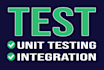 write unit tests, integration tests for java spring project