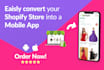 convert your shopify or any ecommerce store into mobile apps