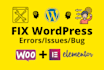 fix any wordpress issues with elementor and fix CSS issues