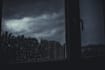 create a cozy, thunder dark, black screen, gentle rain video