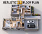 create realistic 3d floor plans and architectural renderings