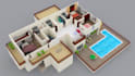 create 3d floor plans and realistic rendering for house and office