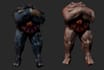 3d character model, rig, light and render