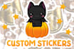 create cute custom sticker and enamel pin designs for you