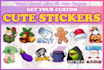 design cute custom chibi hand drawn kawaii stickers