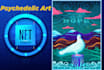 create uniques avatar, psychedelic art style nft collection you can sell