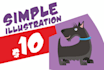 create simple vector flat illustrations