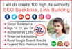 do create 100 high da authority SEO backlinks, link building